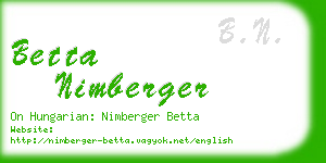 betta nimberger business card